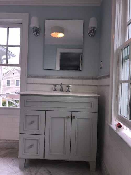 A child's bathroom, in limbo for a year, came together in just a few werks.